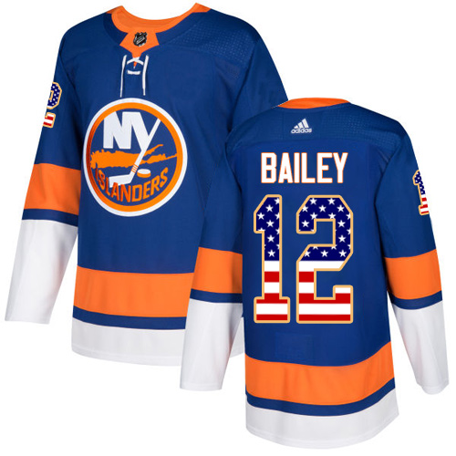 Adidas Islanders #12 Josh Bailey Royal Blue Home Authentic USA Flag Stitched NHL Jersey